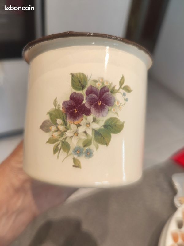 Mug tôle émaillée fleurs (image 2)