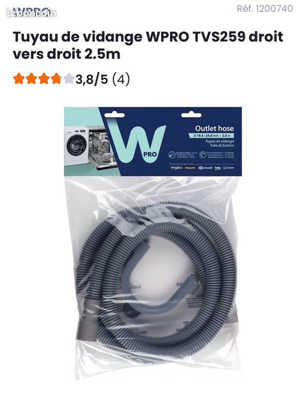 Tuyau de vidange lave-vaisselle / lave-linge - Électroménager