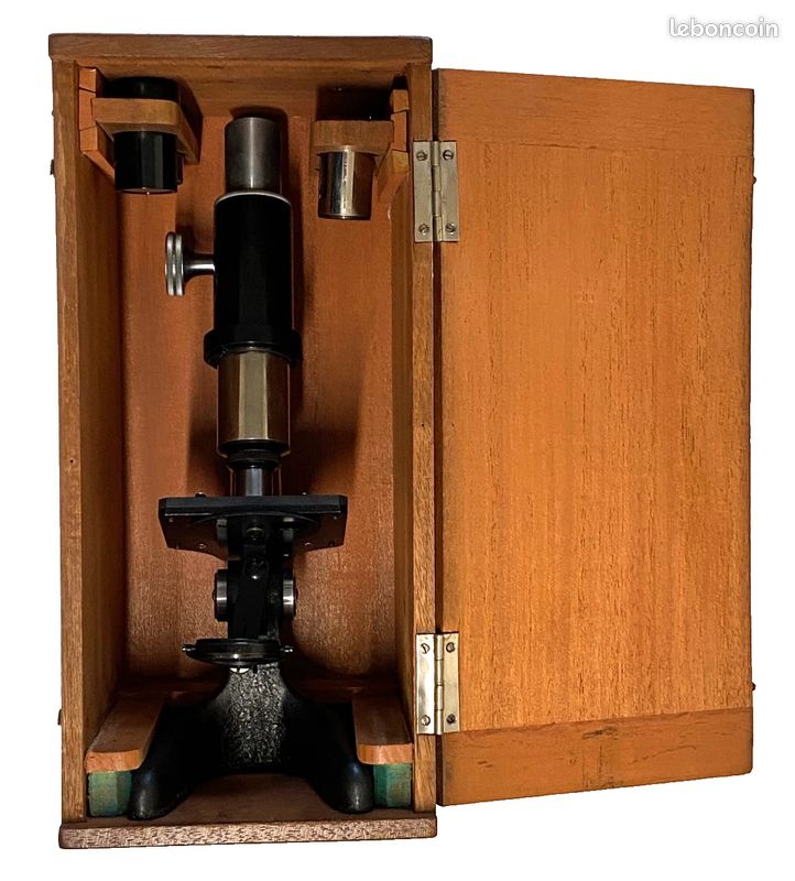 Microscope ancien en laiton avec coffret en bois | Kaufen auf Ricardo