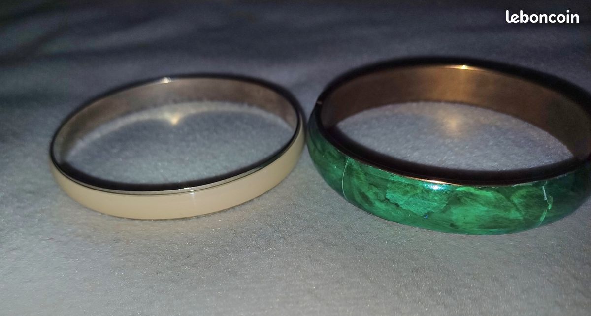 BRACELETS choix 1 blanc + 1 vert _ années 1990 (image 2)