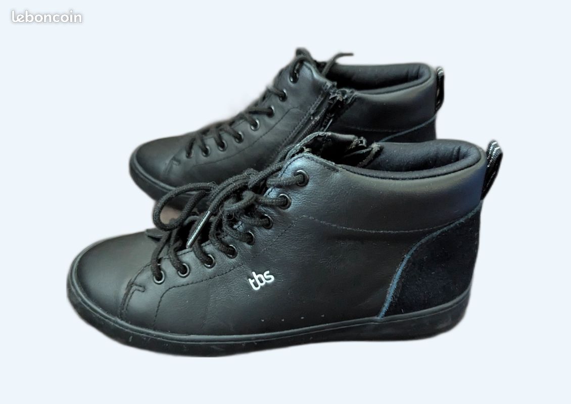 Baskets montantes en cuir noires pour femme TBS taille 38 neuves
