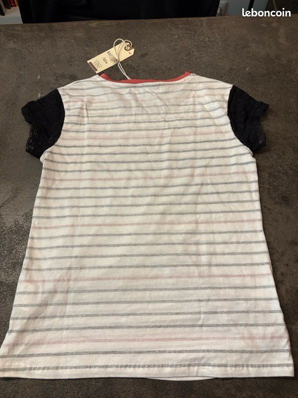 T-shirt fille, caporal manches dentelles, taille 16 ans, neuf avec étiquette (image 6)