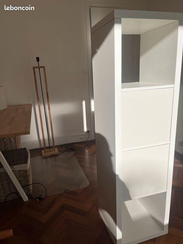 Étagère IKEA (KALLAX) colonne 4 cases avec blocs porte et tiroirs amovibles (image 4)