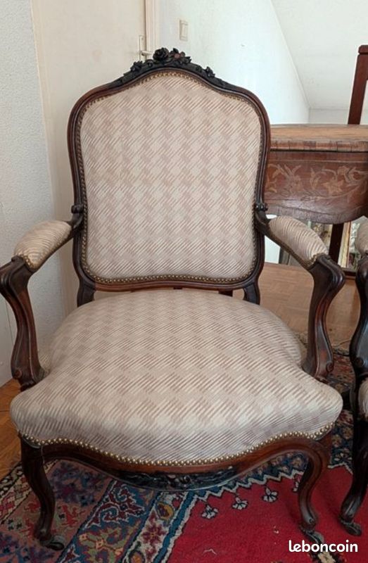 Lot de 3 fauteuils acajou NAPOLEON III (image 1)