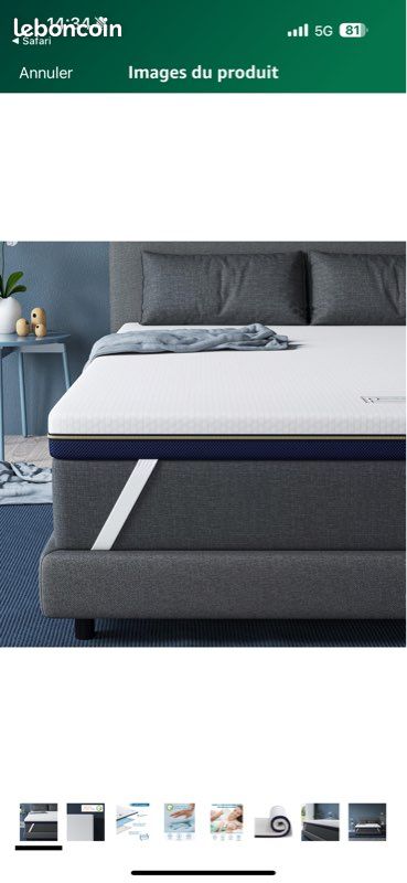 Surmatelas BedStory 7,6 cm – Mémoire de forme Gel – 90x190 (image 4)