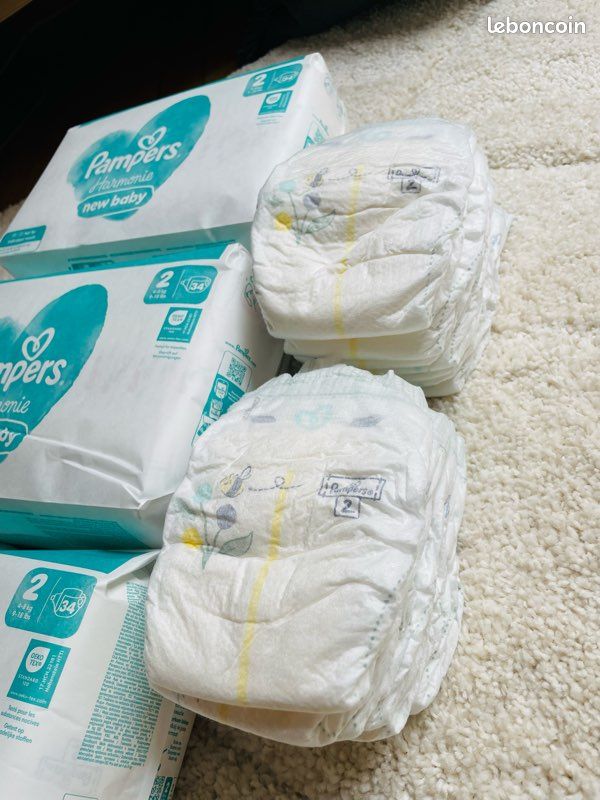 Couches Pampers Harmonie taille 2 (image 4)