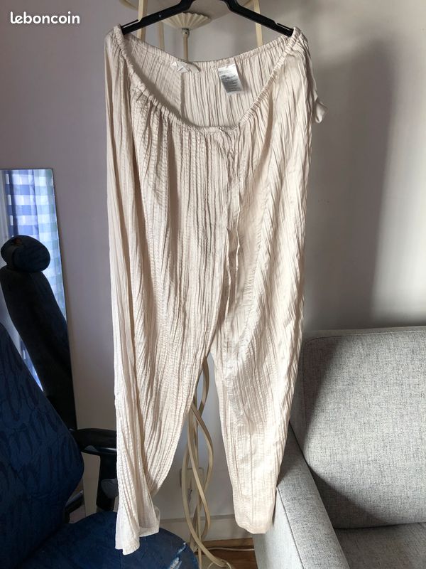 Pantalon plissé blanc léger H&M - femme (image 1)