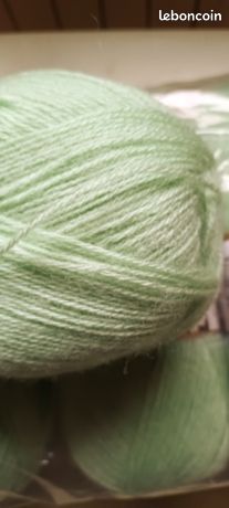 Lot De 5 Pelotes Laine Grosse Verte 100g Portugal - Tricot Crochet