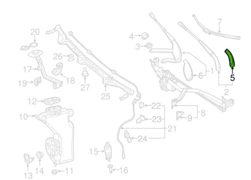 Cache essuie-glace AVANT MERCEDES-BENZ