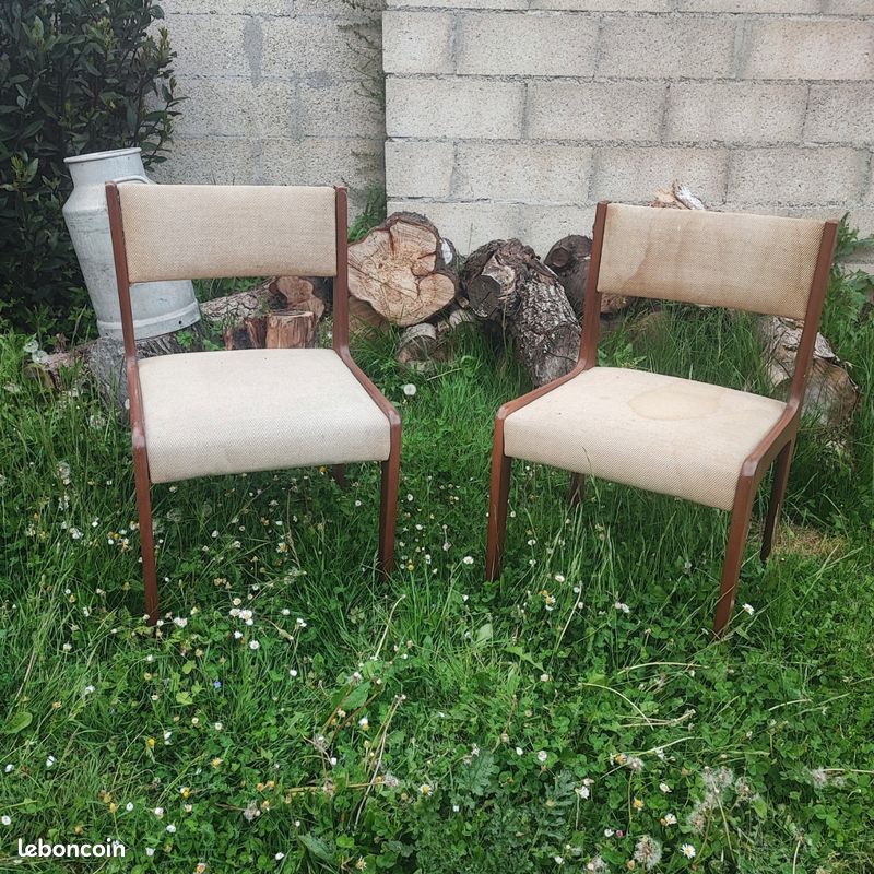 Lot de 2 chaises danoises vintage années 60 (image 1)