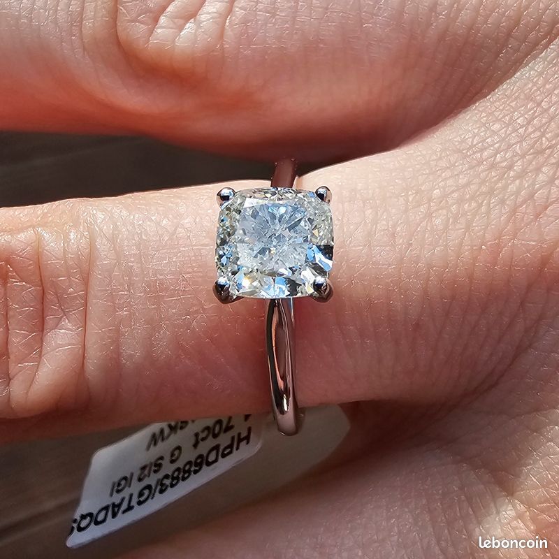 Bague Solitaire En Or 18 Carats Avec Diamant 0,10 Ct - Taille 50 - 1,70 G - Occasion