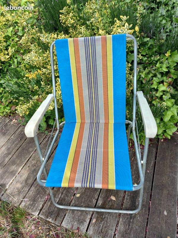 Chaise de camping pliante vintage (image 1)