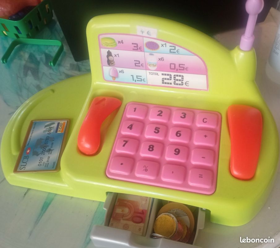 Caisse Enregistreuse Rose Pour Enfants – Jouet De Magasin, Jeu De Rôle, Cadeau Petit