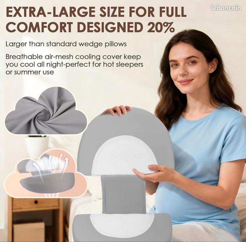 DSAoTeng Coussin De Corps Orthopédique En V - Soutien Grossesse, Allaitement Et Soulagement Douleurs Dos Hanches