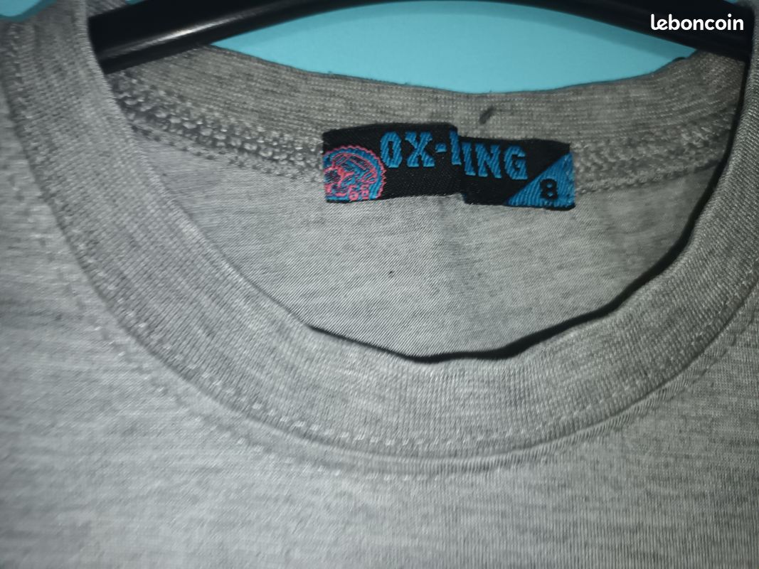 T-shirt mc gris et rose en 8 ans (mam33133) (image 3)