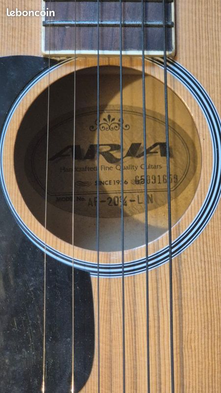 Guitare acoustique Aria AF 20 3/4 + étui + sangles (image 5)