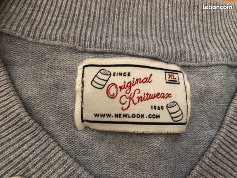 Beau pull gris clair ML T. XL homme TBE (image 3)