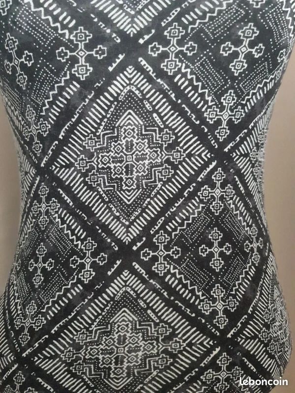 Top à bretelles imprimé noir et blanc 36 - S (image 3)