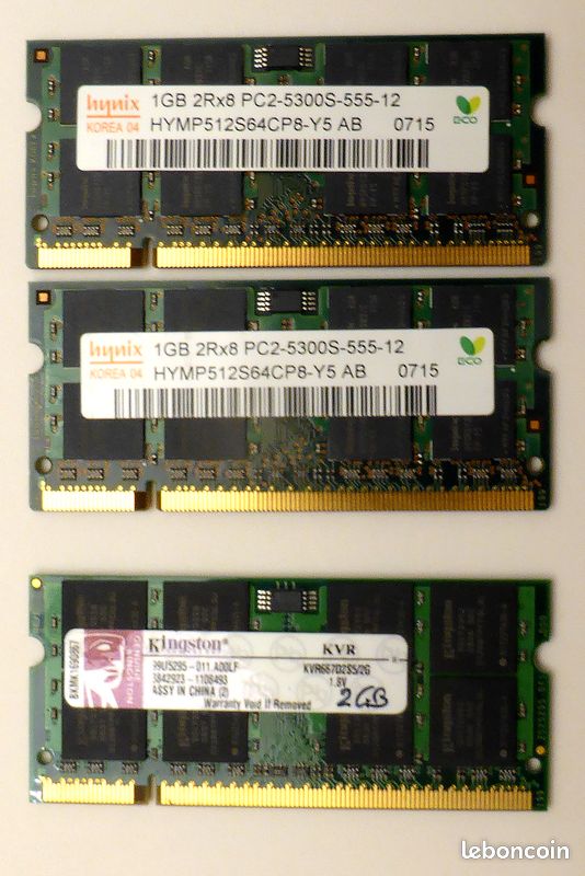 Mémoires sodim pc portable ddr1 – ddr2 – ddr3 (image 2)