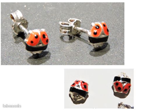 Boucle d' oreille Coccinelles Argent Massif (image 1)