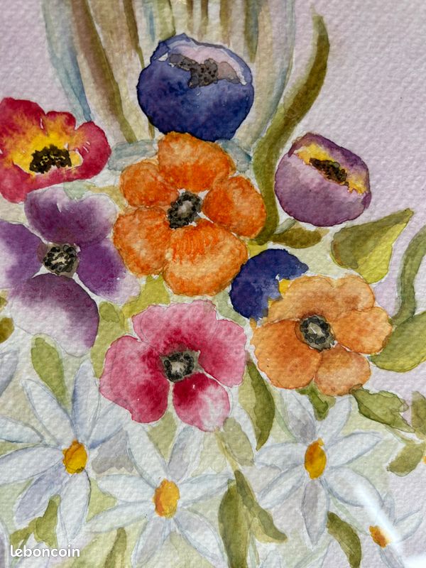 Cadre aquarelle bouquet de fleurs (image 2)