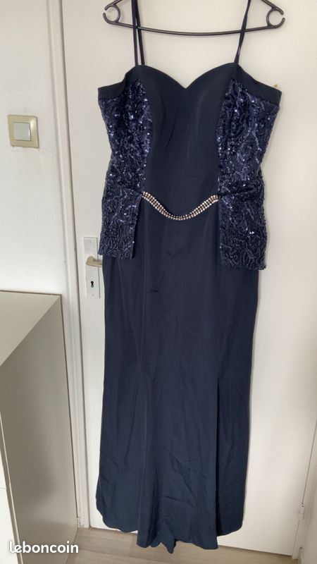 Robe de soiree bleue nuit (image 2)