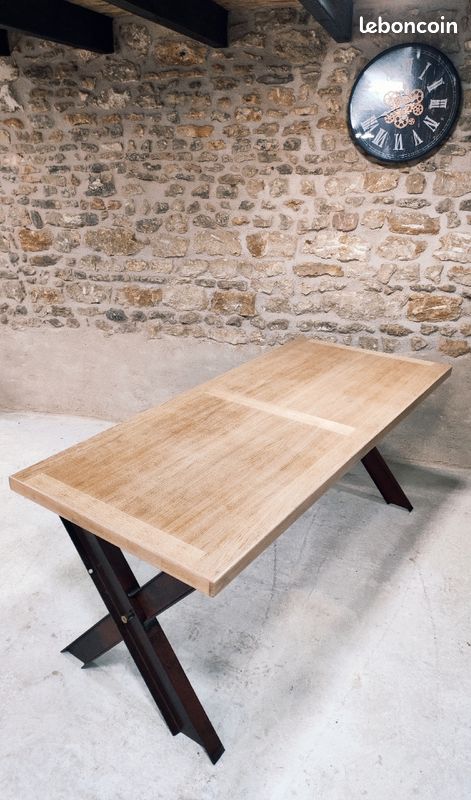 Table salon salle à manger neuve type industrielle (image 1)