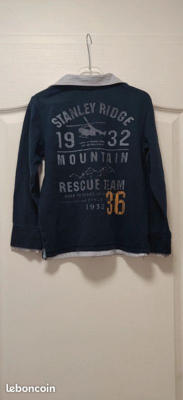 Polo chemise 2 en 1 marine H&M 8 ans (image 2)