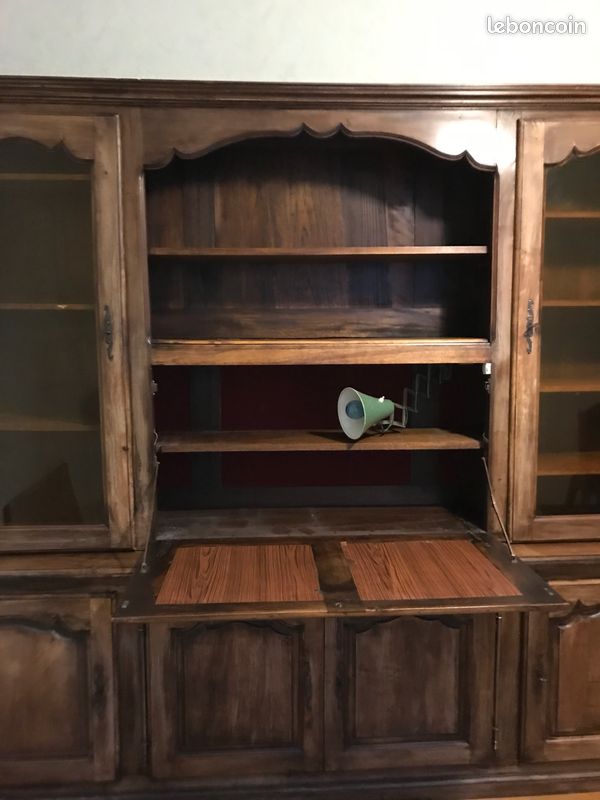 Grand meuble de rangement (ou bibliothèque) vintage en bois massif (image 6)