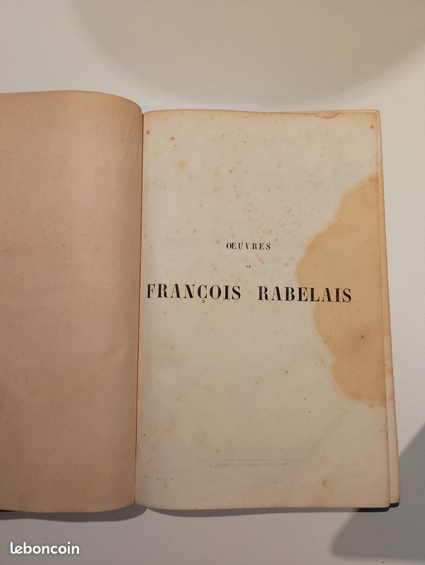Rare Œuvre de François Rabelais. Gargantua, Pantagruel. Paris 1854 (image 3)