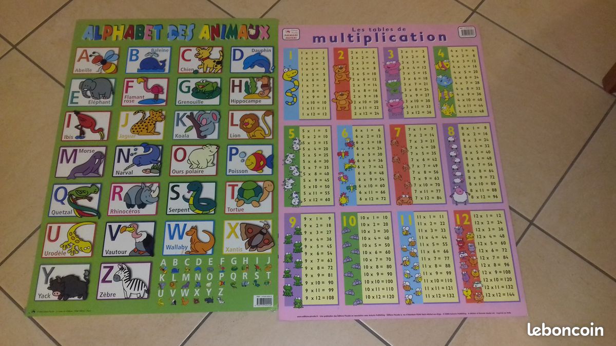 Poster Abécédaire, poster de Multiplication (image 1)