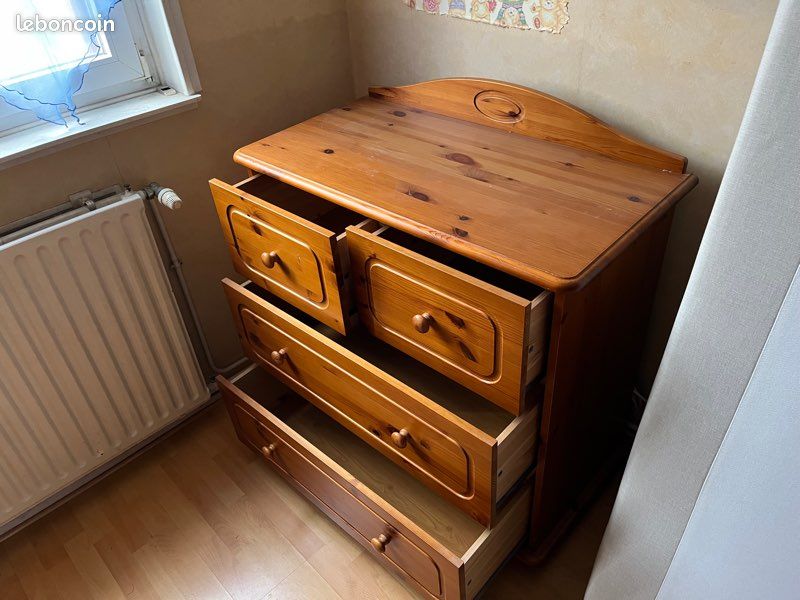 Commode 4 tiroirs vrai bois (image 4)