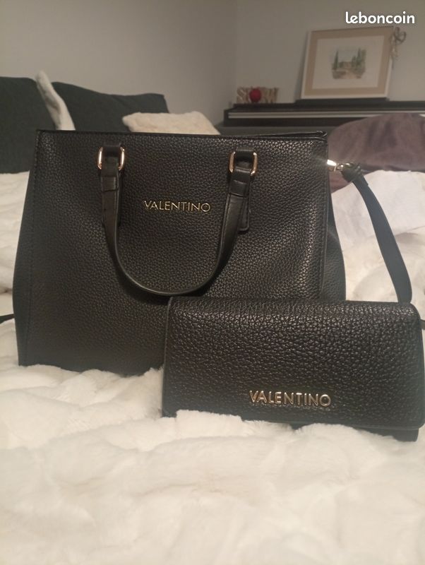Sac couture Valentino cuir noir (image 1)