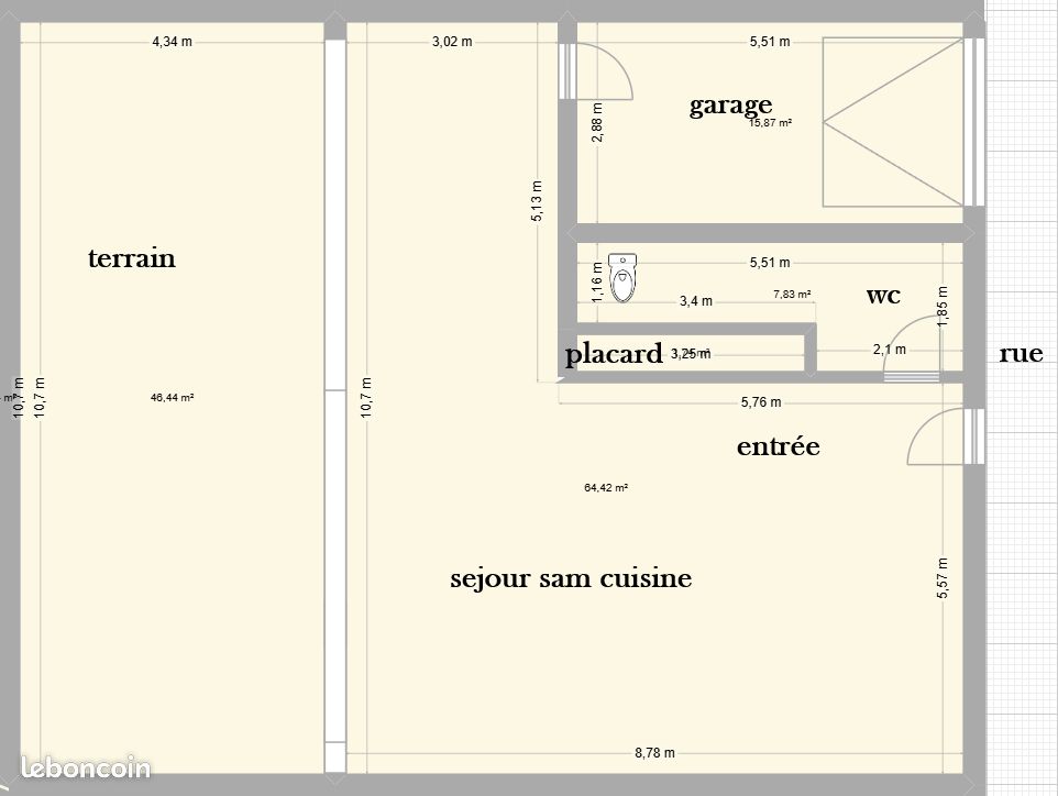 Terrain caen hasting canada de 140m², 170m² CARREZ constructibles environ · 165 000 €