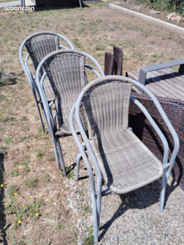 Table de jardin avec 6 chaises (image 4)
