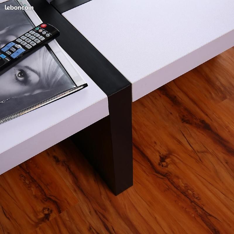 TABLE basse design 80 cm, modèle OREGON, bis noir/blanc (image 4)