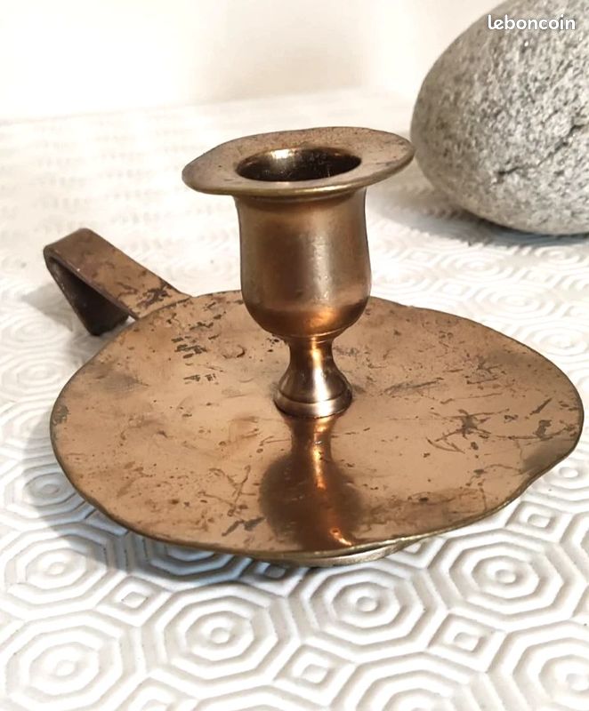 Bougeoir Vintage en Laiton, 1800s en vente sur