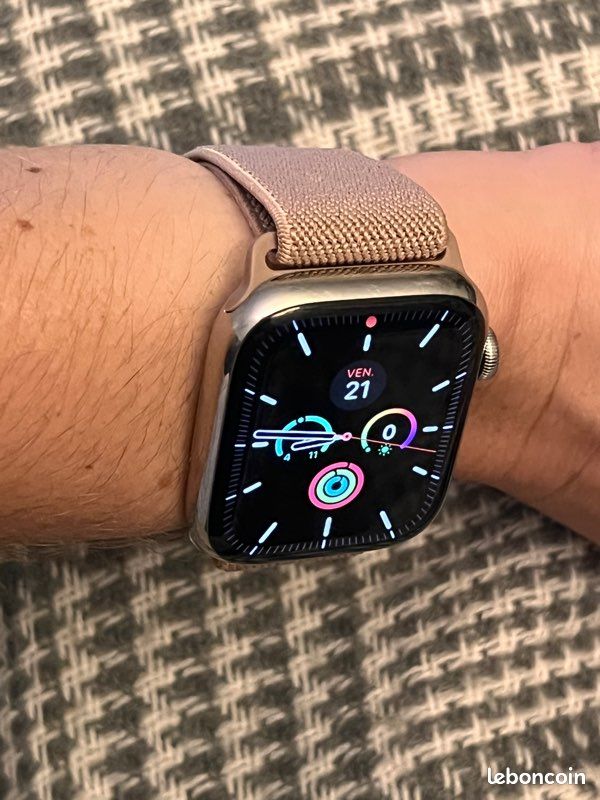 🍁Bracelet extensible montre Apple Watch 42mm, 44mm, 45mm, SE et Ultra 1 2 3 49mm couleur beige nude (image 5)