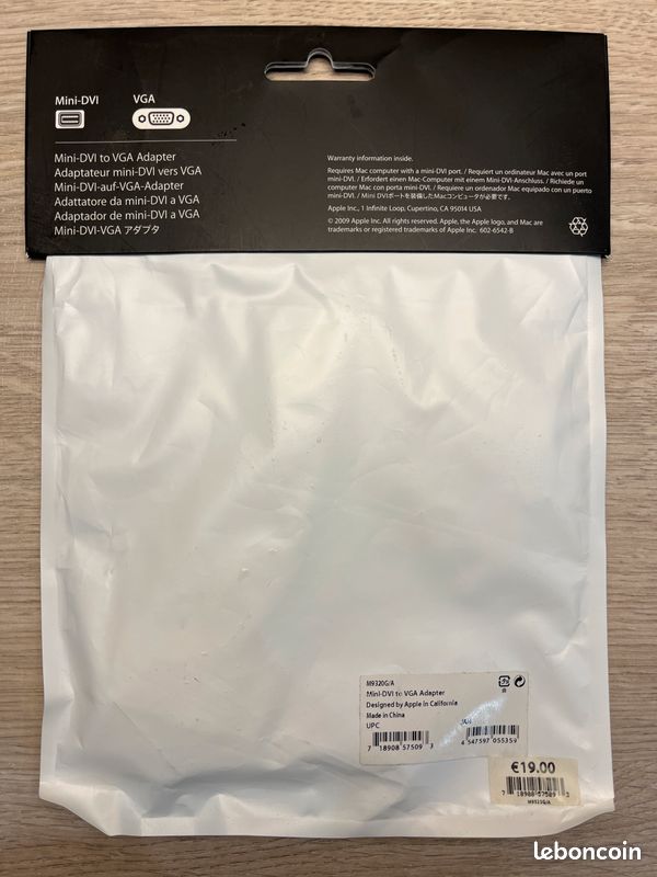 Adaptateur Mini-DVI vers VGA Apple (image 2)