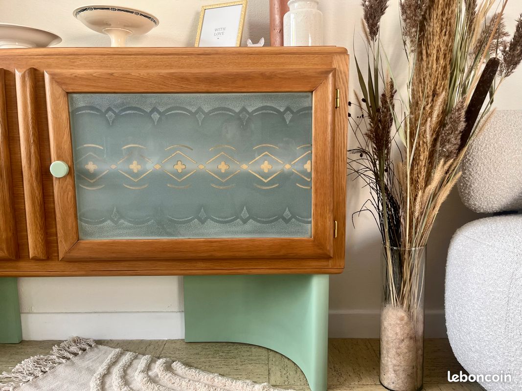 🌺🌸 Mobiliers Uniques - Enfilade, buffet bas "MADO" vintage - Art déco (image 7)