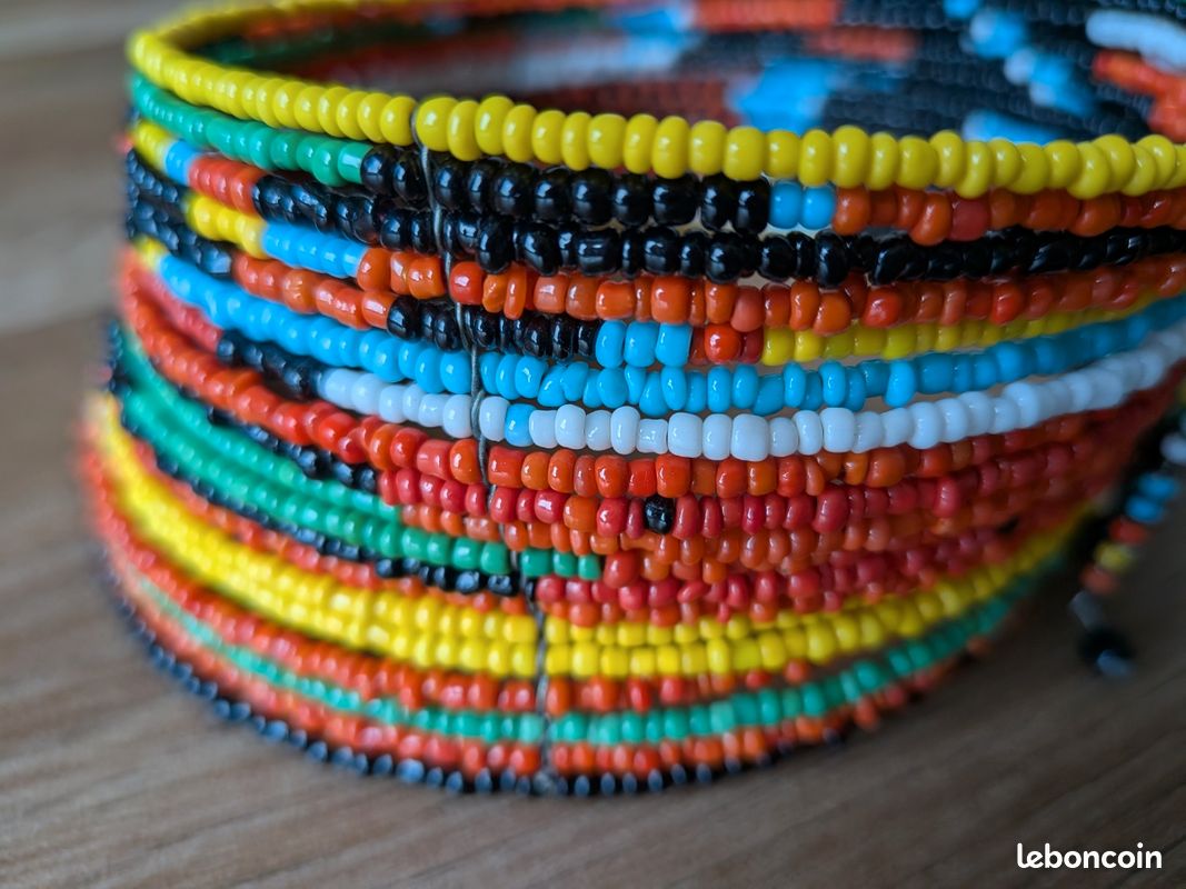 Collier Perles Multicolores 4 Rangs - Longueur 46cm