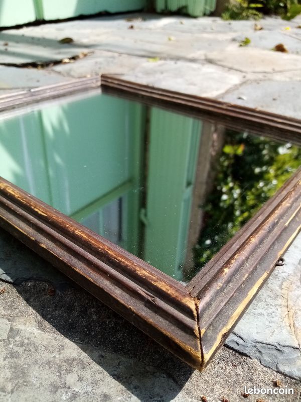 Glace rectangle miroir mercure ancien (image 6)