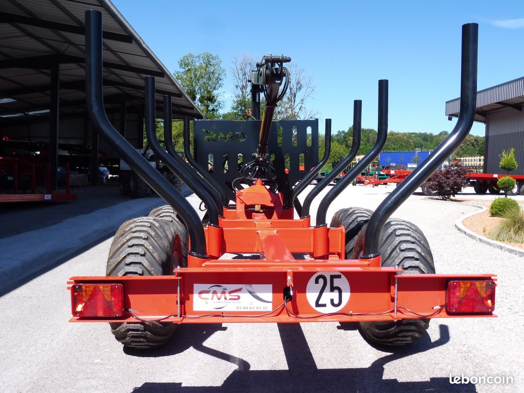 Remorque forestière CMS MP85 HH avec grue 490 (image 2)
