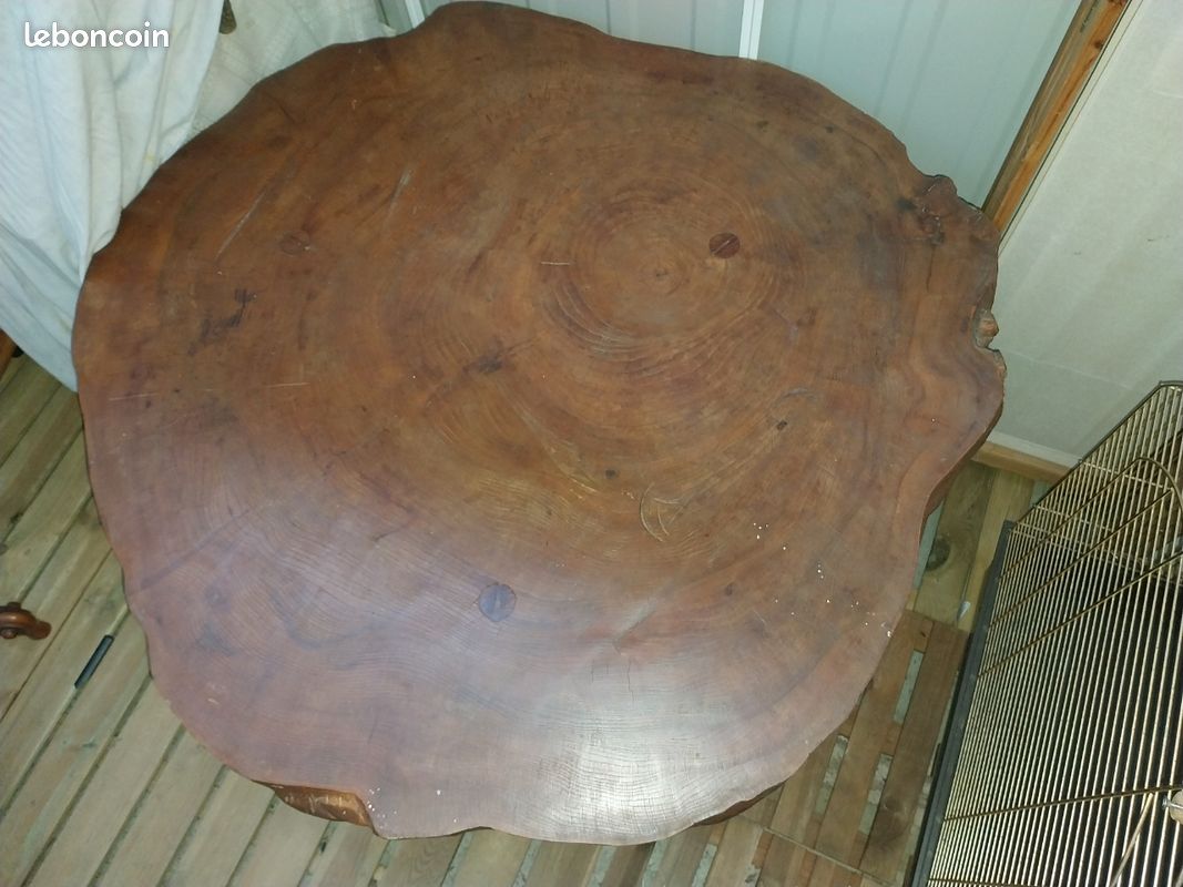 Table basse en chêne "brutaliste" (image 3)