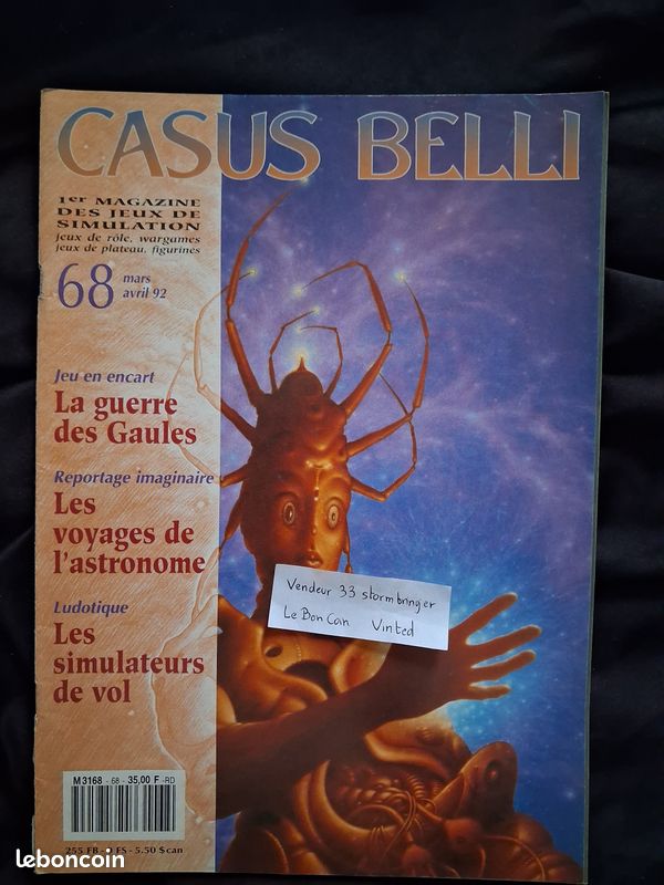 Magazine jeux de rôle Casus Belli 68 - sans poster et sans encart scénario jdr (livraison sur demande avec paiement leboncoin ) (image 1)