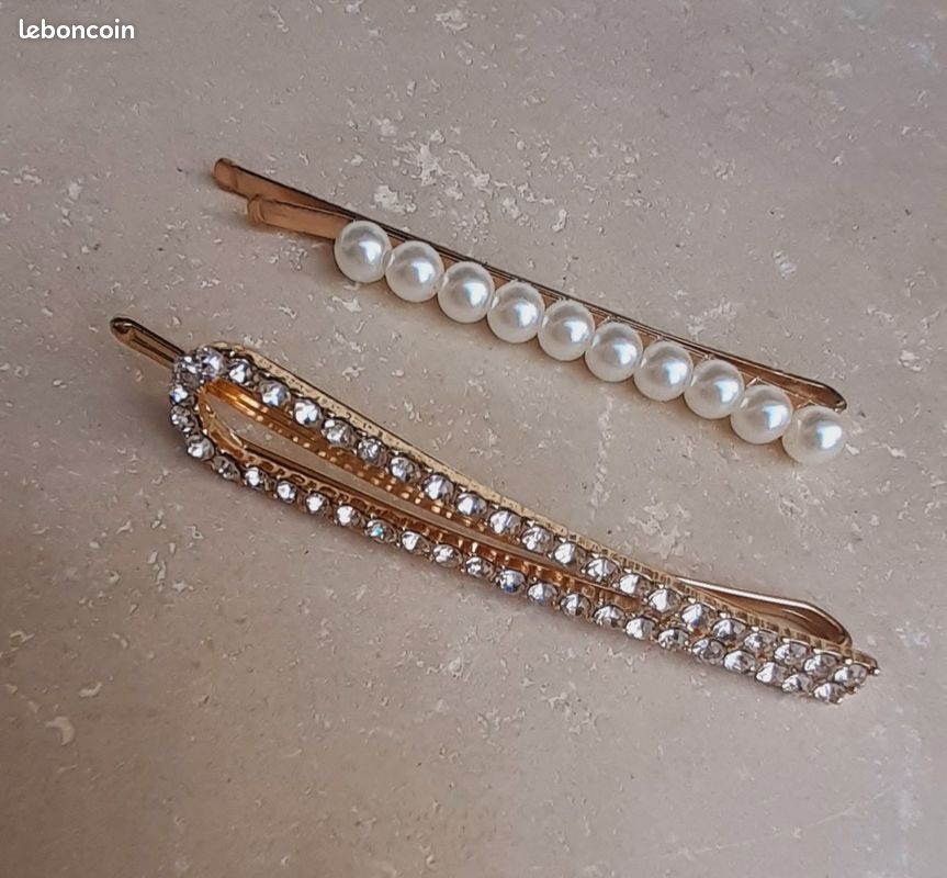 Barettes cheveux briants et perles (image 2)