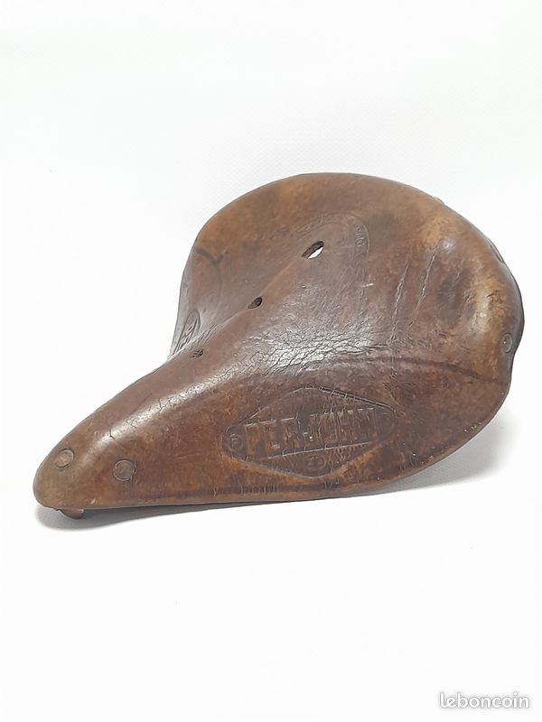 Selle cuir vélo ancien Exelsior - Équipements vélos