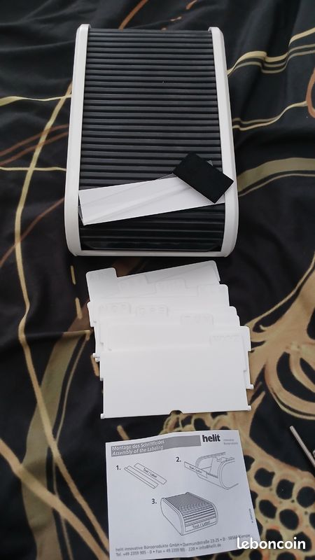 Helit Boîte à cartes de visites (Noir/blanc) neuve (image 2)