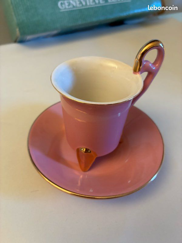 SERVICE À CAFÉ 6 tasses expresso + sous-tasses Geneviève Lethu Josette Neuf ! EUR 20,00 - FR
