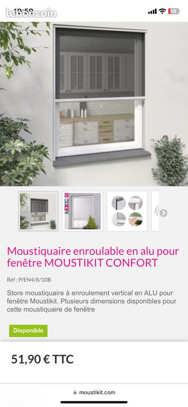 Moustiquaire alu moustikit 80x100cm recoupable (image 4)